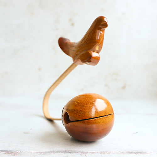 Wooden Bird Clacker Percussion Instrument with Beak