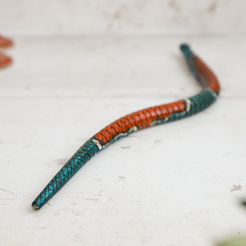 Back Fidget Orange Turquoise Snake Ornament 