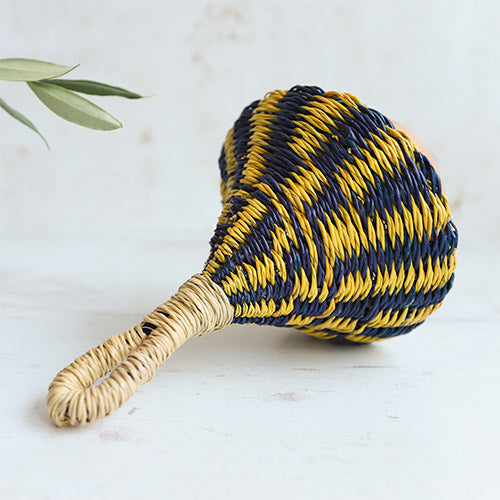 Woven Handle African Gourd Caxixi Shaker 