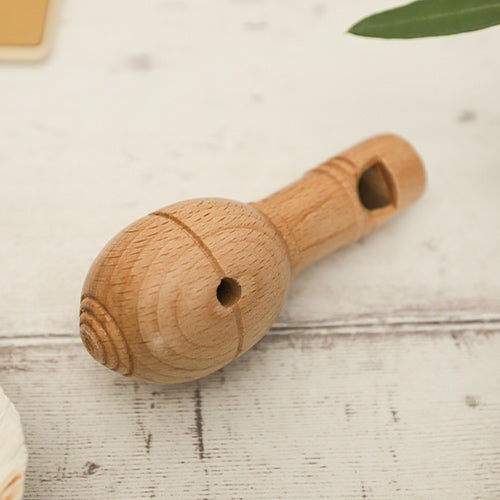 Back View of a Solid Wood Cuckoo Imitation Whistle