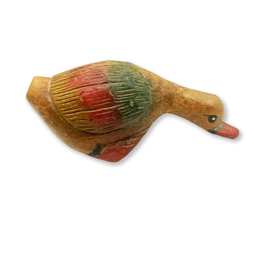 Solid Wood Duck Whistle on White Background 