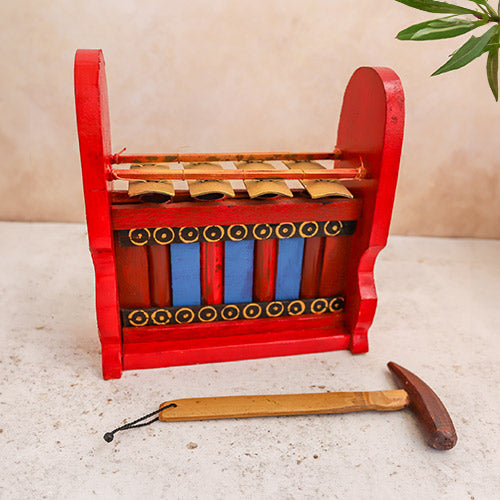 Traditional Indonesian Gamelan Instrument with Brass Bells