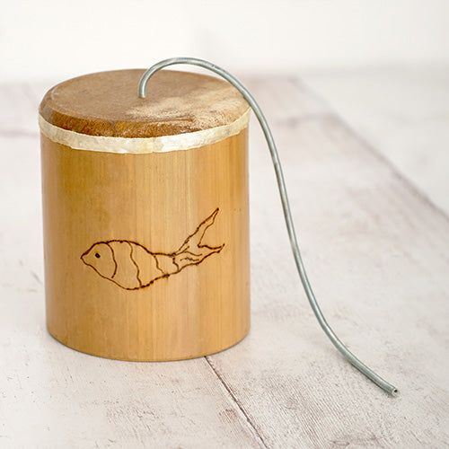 Jati bamboo thunder spring drum with fish design