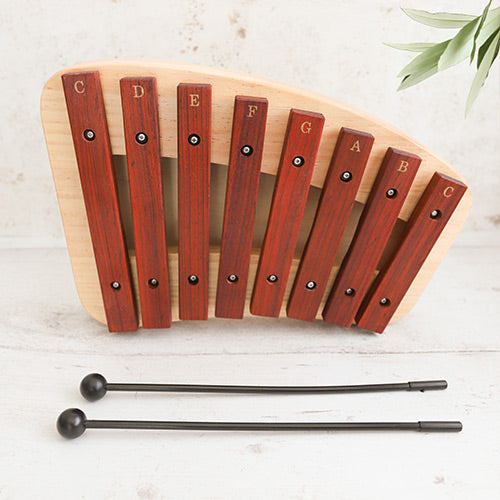 Solid Wood Xylophone with Black Beaters