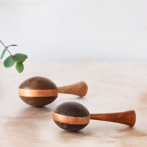 medium burfii coconut mango wood shakers