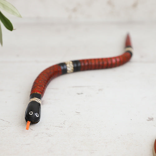 Orange Black Wooden Snake Fidget