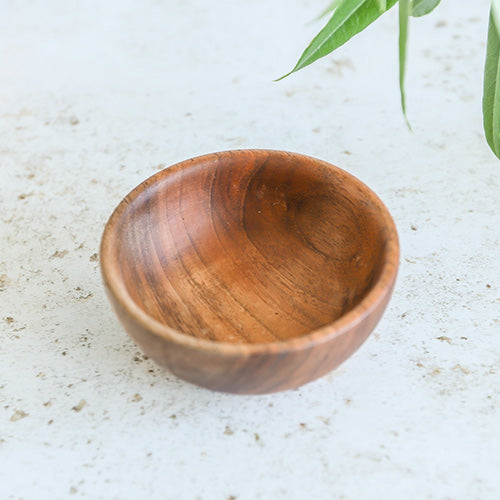 Small solid walnut wood bowl, perfect for dips and tapas