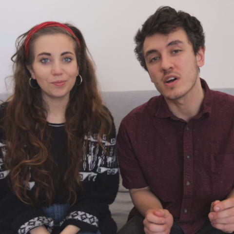 Ryan Bomzer and Sadie Barr advertising Cajuu cashew nuts in review video