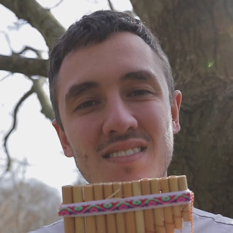 Peruvian Antares Panpipes with natural bamboo and woven band sound demonstration