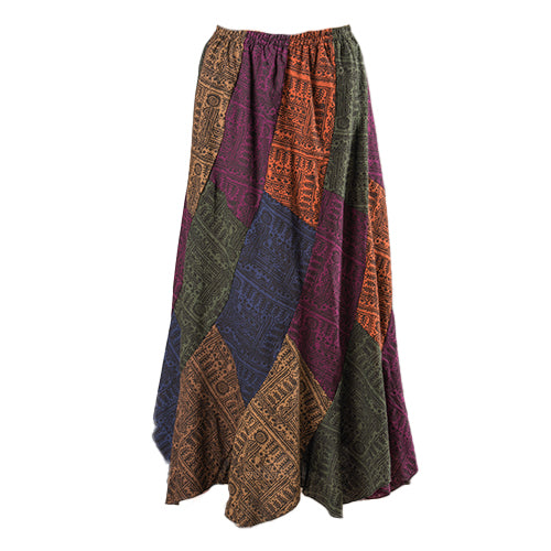 Handmade Nepalese Thai print hippy skirt 