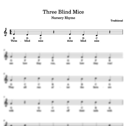 Three blind mice Sheet Music Preview