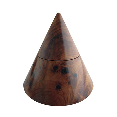 Conical Thuya Wood Box on White Background