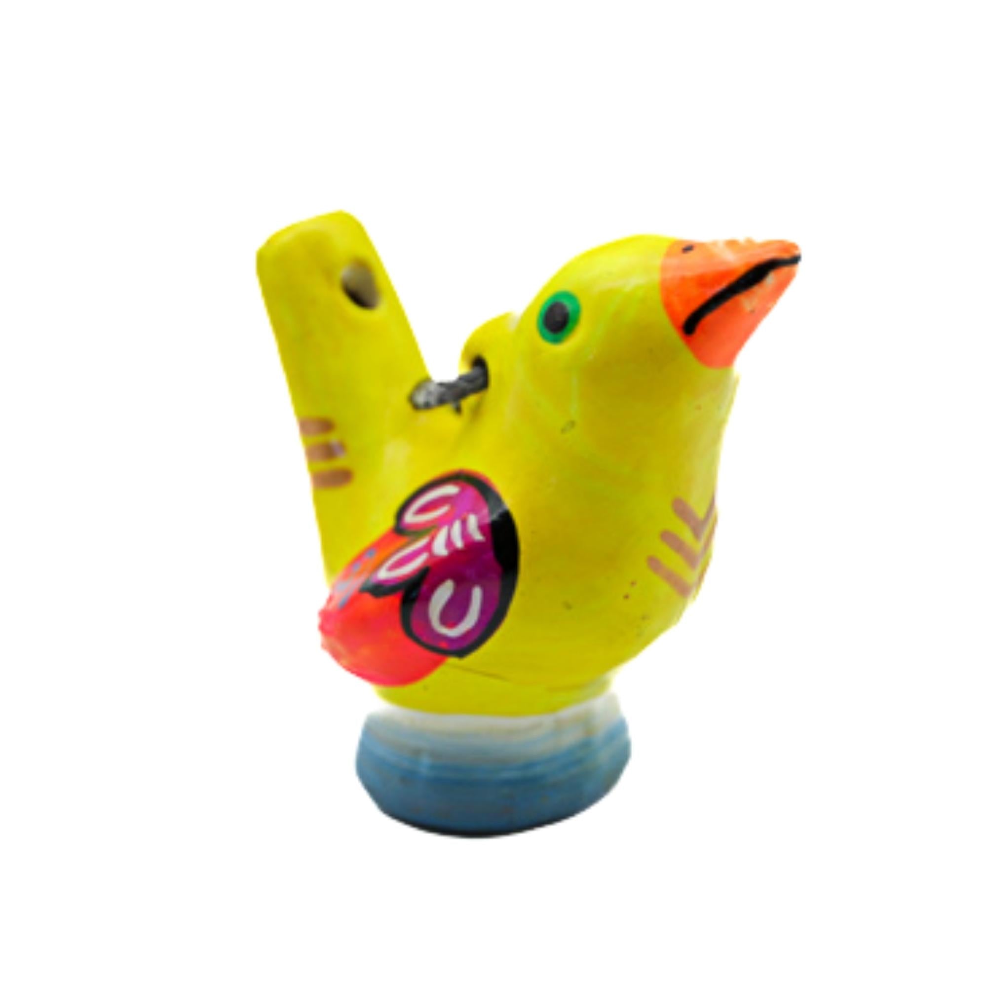 bright yellow bird water whistle