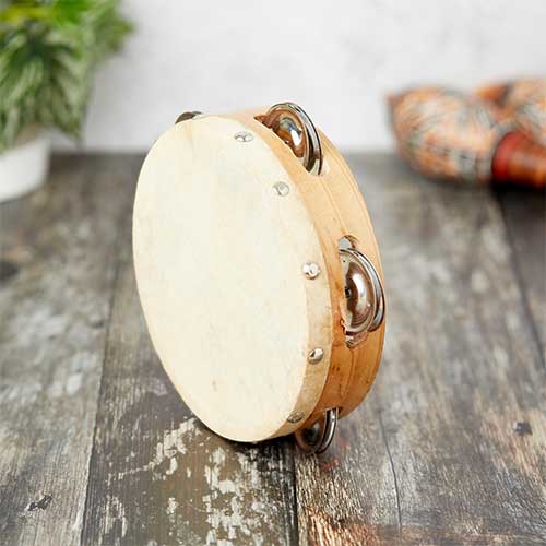 6-inch animal hide tambourine drum