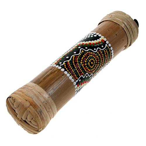 natural dot painted bamboo rainstick 20cm