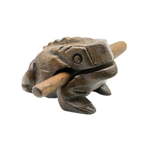 small solid wood frog guiro scraper